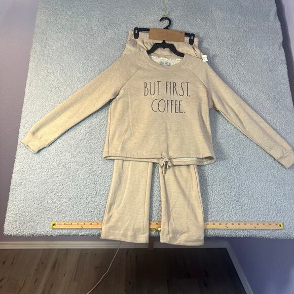 Rae Dunn Other - Rae Dunn 2 piece pajama set “but first, coffee” crew neck and pants size XS/TP